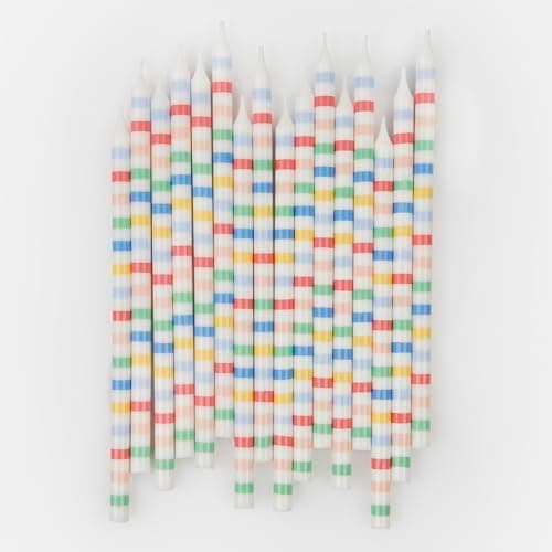 Meri Meri Happy Birthday Candles Pack of 16, 2 Sizes, Unscented