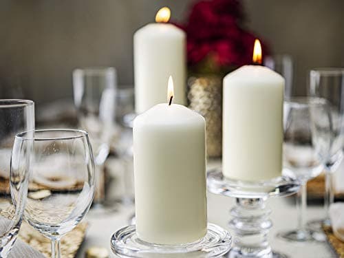 BOLSIUS 12 Unscented Ivory Pillar Candles - 43-Hour Dripless, Clean Burning for Weddings, Parties, and Special Occasions