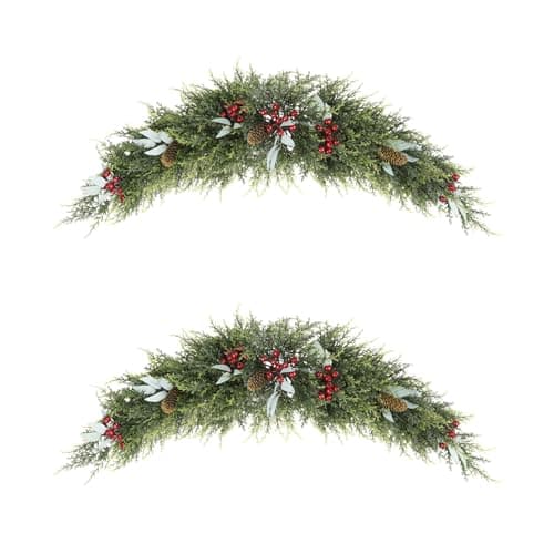 U'Artlines 43" Artificial Pine Cone & Berry Swag for Door & Home Decor