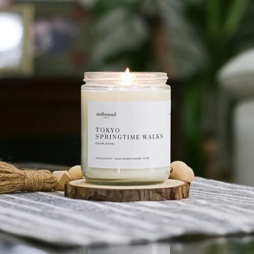 Japanese Cherry Blossom Scented Candle | USA-Handmade 7.5oz Soy Candle | 50hr Burn Time