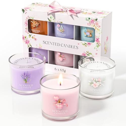Stress Relief Scented Candle Gift Set, Pink + Purple + White
