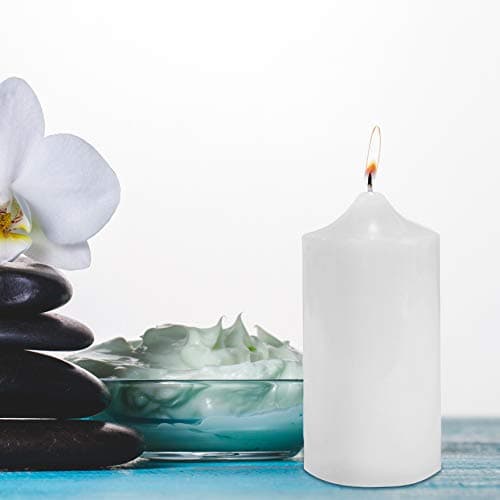 Unscented White Pillar Candle for Weddings, Home, Relaxation, Spa