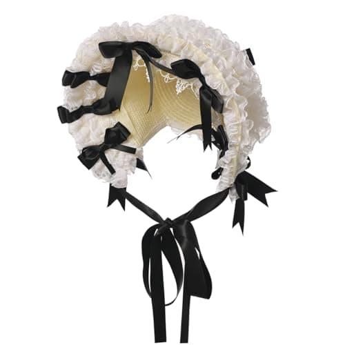 COSDREAMER Lace Flowers Victorian Bonnets for Girls & Women