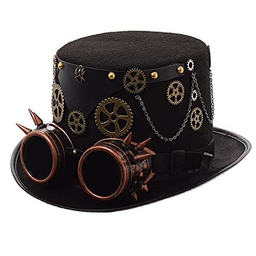 GRACEART Steampunk Top Hats with Goggles for All