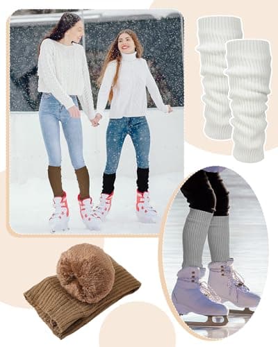 Women's Fleece Lined Leg Warmers for Winter Skating and Daily Wear