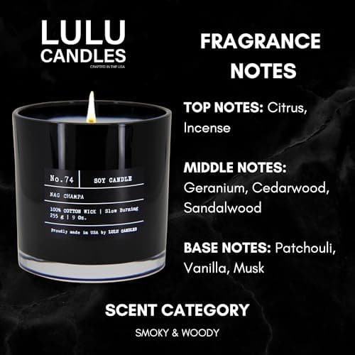 Lulu Candles Nag Champa | Vegan Soy Blend Incense for Home & Office