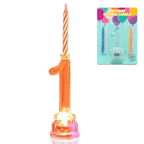 Novelty Flashing Multicolor Birthday LED Candle Toper with 4 Candles (Number 2)
