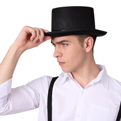 Spooktacular Creations Deluxe Black Magician Top Hat for Adults, Kids & Halloween