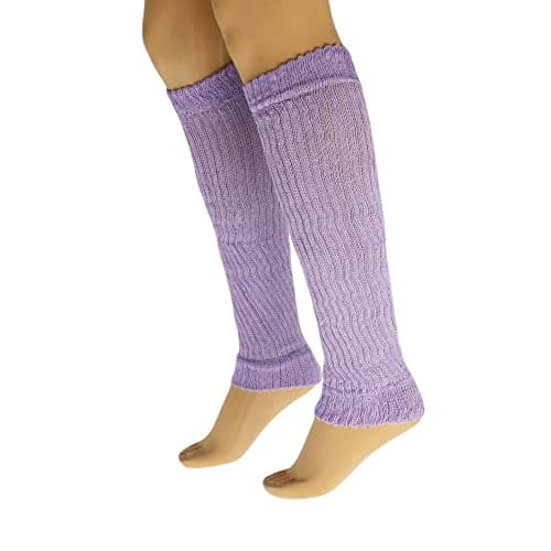 American-Made AWS Women's Retro Knitted Cotton Leg Warmers Soft & Stretchy