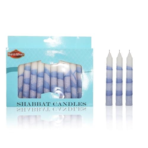 Safed 12-Pack Harmony Violet Shabbat Candles - Dripless & Traditional (SC-SHHR-V)