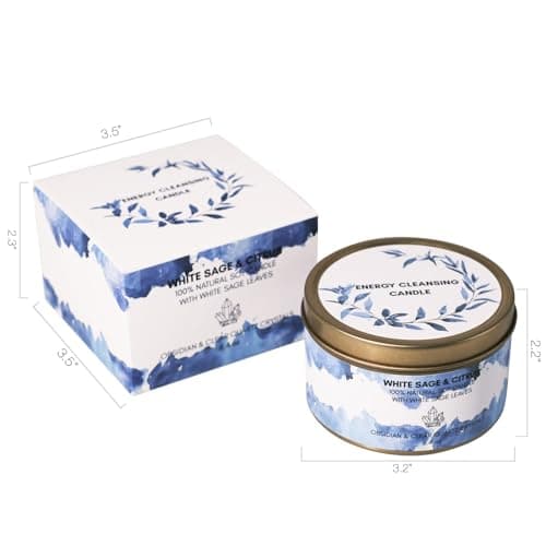 White Sage & Citrus Smudge Candle (9 oz, Natural Soy Wax)