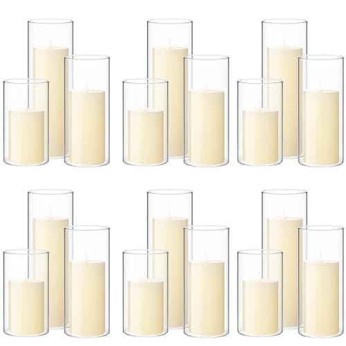 36 Pcs Cylinder Vases and Candle Holders for Wedding Centerpieces