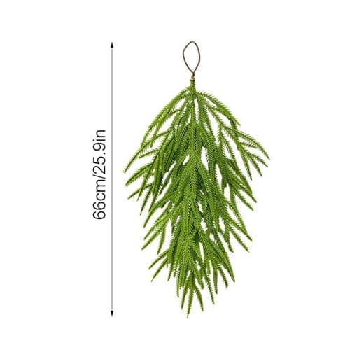 2 Pcs Norfolk Greenery Teardrop Swag, 26 Inch Pine Needles Holiday Decor