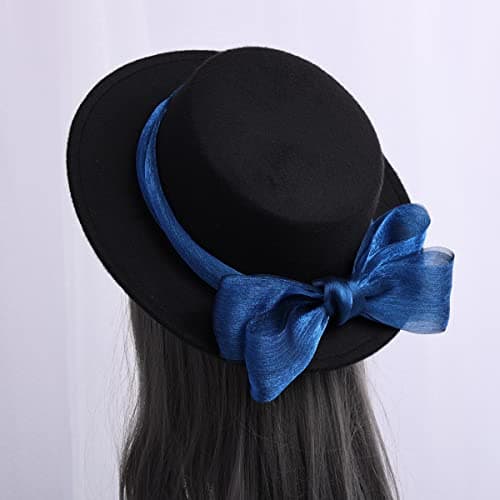 COSDREAMER Women's Vintage Black Fedora Hats with Bows