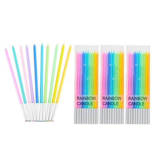Birthday Cake Candles for Party Celebrations(40 Count, Rainbow)