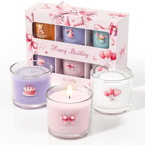 Stress Relief Scented Candle Gift Set, Pink + Purple + White