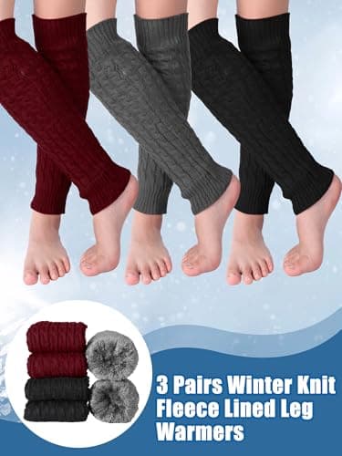 Chuarry Women's Winter Fleece-Lined Leg Warmers for Skating and Everyday Wear