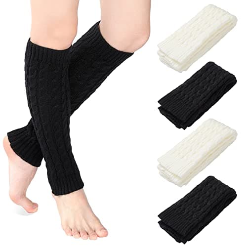 Satinior Women's Cable Knit Leg Warmers Winter Knee Stockings Cuffs