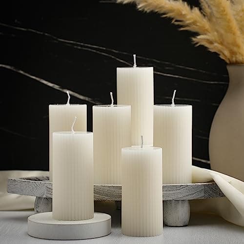 Minimalist Decorative Candles Column for Bedroom Wedding (White)