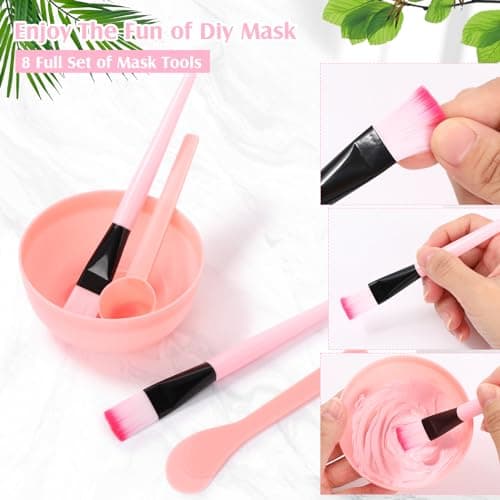 8 Piece Spa Party Kit: Heart Mirror, Desk Mat, Face Brush, Bowl, Headband, Towel - Sleepover Essentials