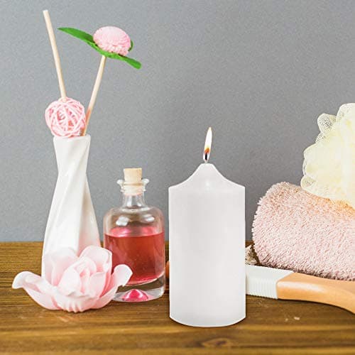 Unscented White Pillar Candle for Weddings, Home, Relaxation, Spa