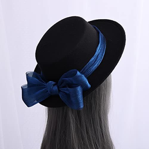 COSDREAMER Women's Vintage Black Fedora Hats with Bows