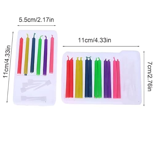 Gorgeous 12pcs Happy Birthday Candles for Cake, Colorful Flame Holders Included