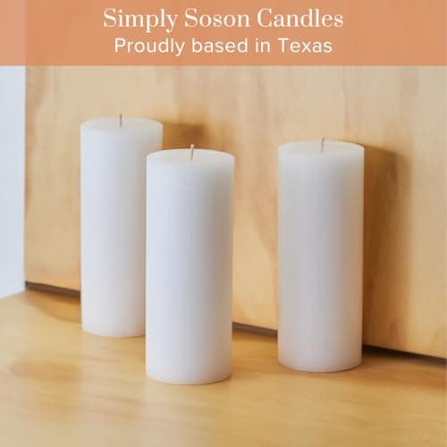 Simply Soson 10-Pack 2x4" White Unscented Pillar Candles Dripless Ideal for Weddings, Parties, HomeDecoration