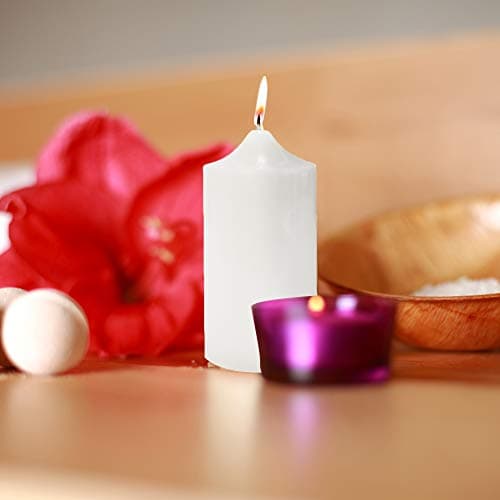 Unscented White Pillar Candle for Weddings, Home, Relaxation, Spa