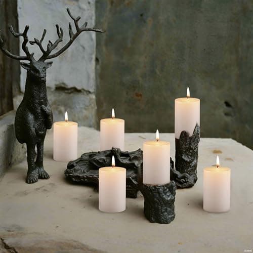 Housecret 50 Pack 2 x 3 White Pillar Candles - Hand Poured Gifts for Weddings, Birthdays, and Holidays