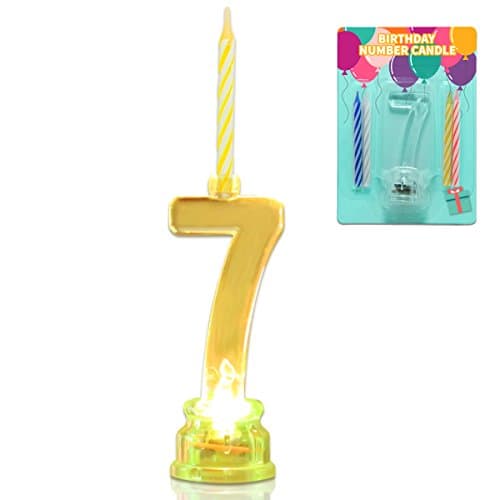 Novelty Flashing Multicolor Birthday LED Candle Toper with 4 Candles (Number 2)