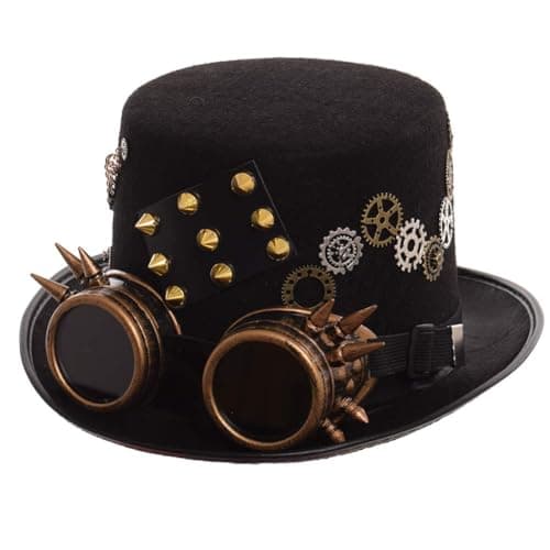 GRACEART Steampunk Top Hats with Goggles for All