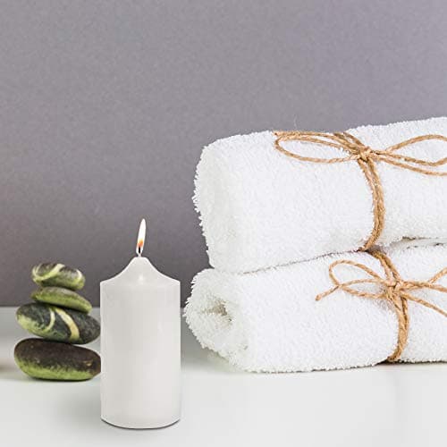 Unscented White Pillar Candle for Weddings, Home, Relaxation, Spa