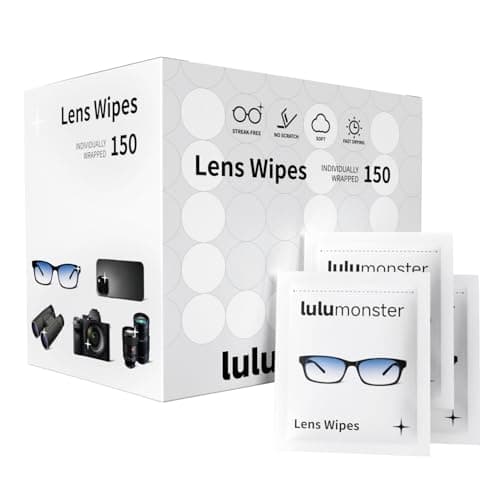 Lulumonster Anti-Fog Lens Wipes [150 Non-Scratching, Pre-Moistened Wipes]