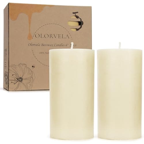 White Beeswax Pillar Candles 2x4inch Home Decor Clearance