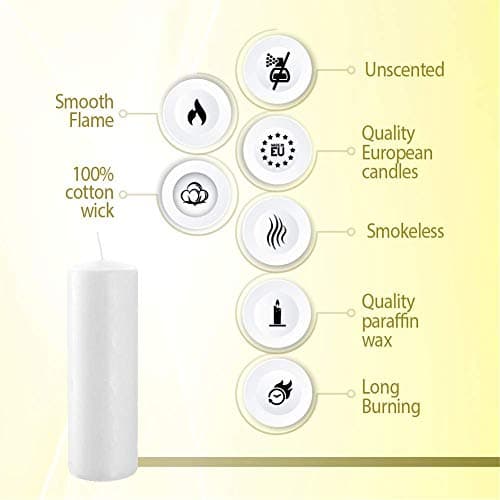 BOLSIUS White Pillar Candle - 115 Hours Burn Time, Premium Quality