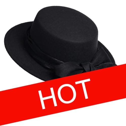 COSDREAMER Women's Vintage Black Fedora Hats with Bows