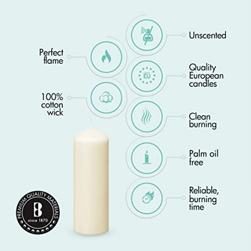 BOLSIUS Ivory Pillar Candles – 2x6 Unscented Set of 20 – Dripless, Smokeless, Clean Burning Decorative Candles