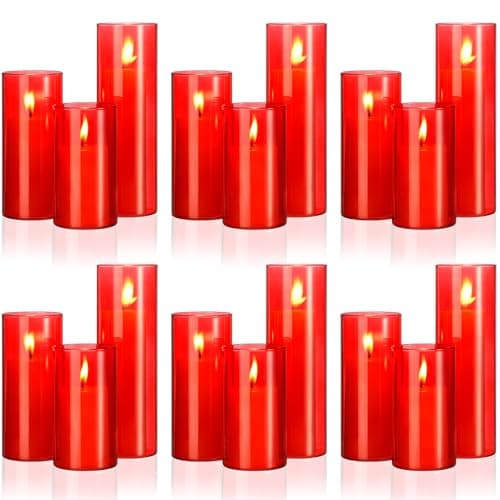 Shihanee 36 Piece Tall Cylinder Candle Sets with Glass Vases, Smoke Gray & White