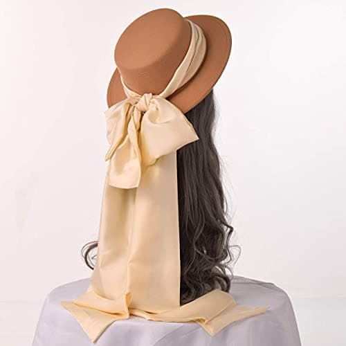 COSDREAMER Victorian Tea Party Sun Hat with Wide Ribbons