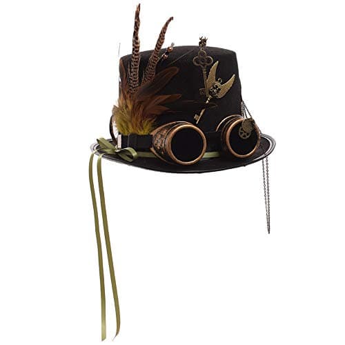 GRACEART Steampunk Top Hats with Goggles for All