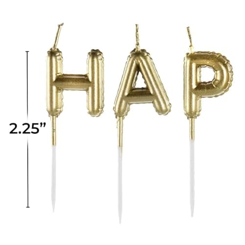 Gold Birthday Balloon Candles - 13 Pieces, 2.25"