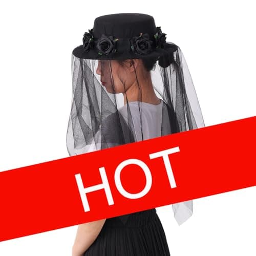 COSDREAMER Black & White Gothic Steampunk Top Hat for Party