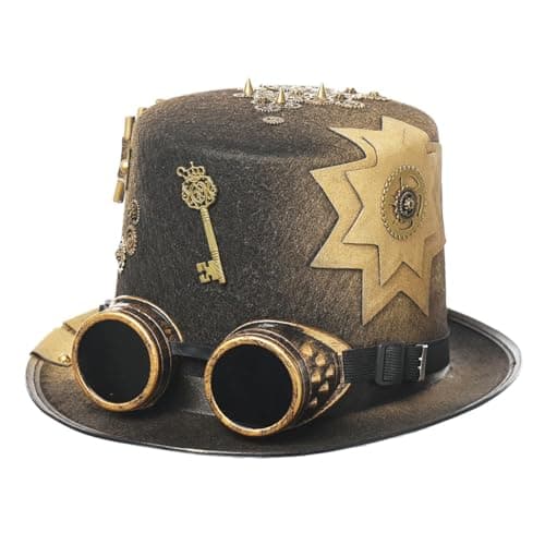 GRACEART Steampunk Top Hats with Goggles for All