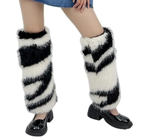 Solyinne Faux Fur Leg Warmers for Women Party Accessory Set