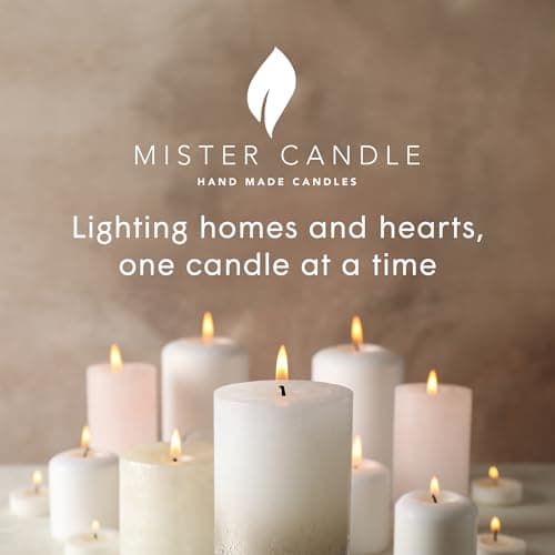 Mister Candle Ivory Dripless 3 Inch Pillar Candles Set of 3