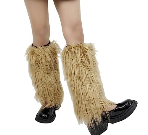 Solyinne Faux Fur Leg Warmers for Women Party Accessory Set