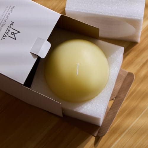MOZEAL 6 Inch Ivory Round Pillar Candles - Elegant, Dripless, Smokeless