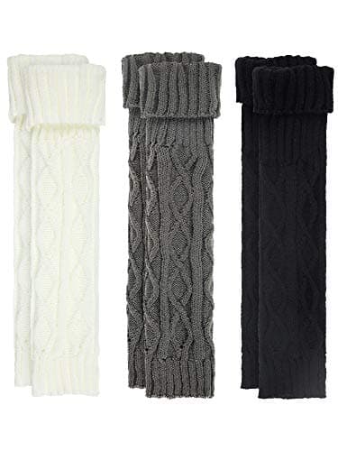 Satinior Women's Cable Knit Leg Warmers for Winter
