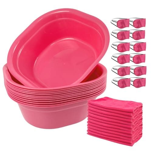 Kids Spa Party Kit for Girls: Foot Tub, Hand Towels, Eye Masks - Set of 36 (Rose)